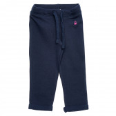 Pantaloni din bumbac cu logo roz, albastru Benetton 214602 