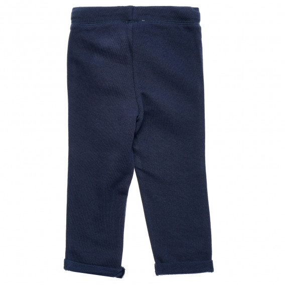 Pantaloni din bumbac cu logo roz, albastru Benetton 214633 4