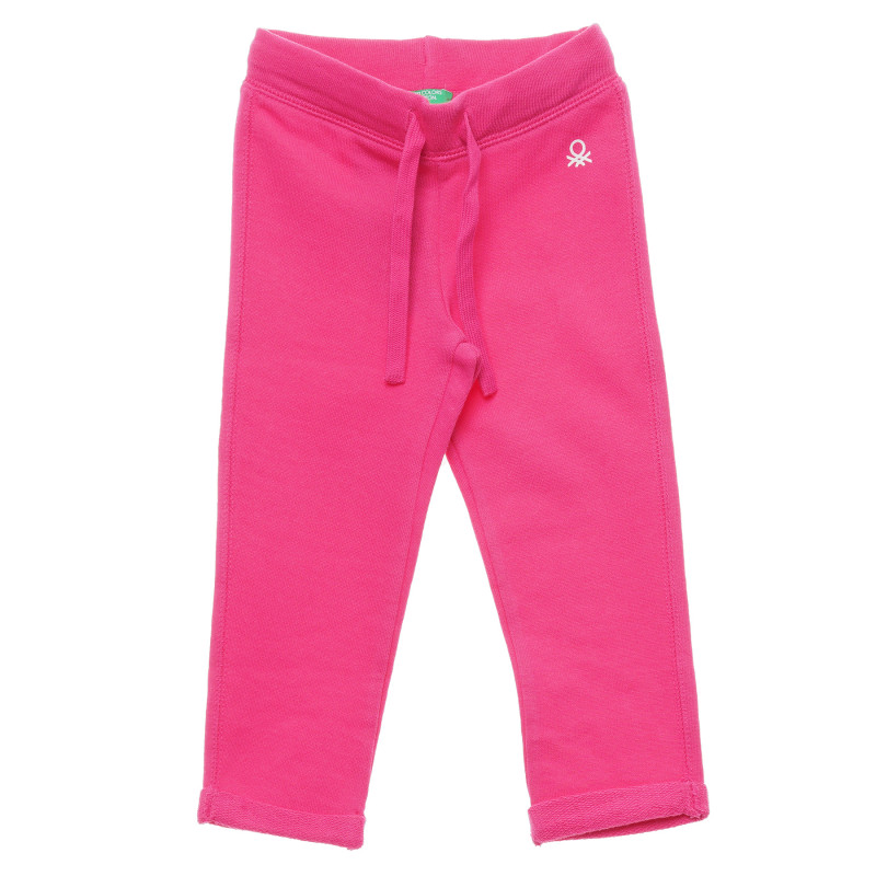 Pantaloni de bumbac cu sigla mărcii pentru bebeluși, roz  214634
