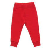 Pantaloni sport din bumbac, în roșu Benetton 214666 