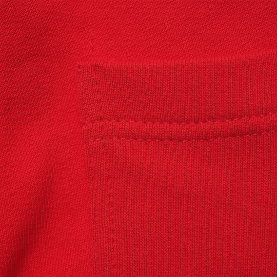 Pantaloni sport din bumbac, în roșu Benetton 214668 3