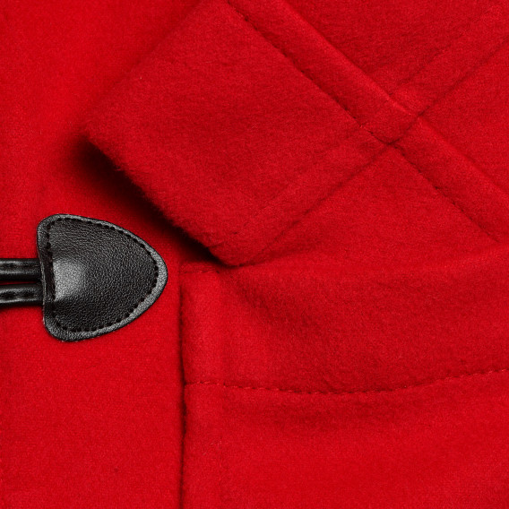 Palton cu glugă și nasturi, roșu Benetton 214709 3