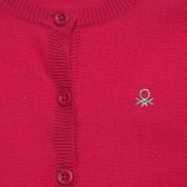 Cardigan cu logo brodat, roz Benetton 214724 2