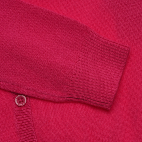 Cardigan cu logo brodat, roz Benetton 214725 3