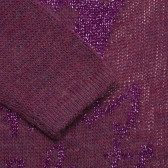 Pulover cu imprimeu de brocart și tul, violet Benetton 214734 4