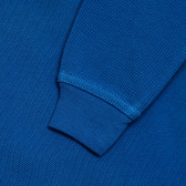 Bluză din bumbac cu mâneci lungi și logo-ul mărcii, albastru Benetton 214770 3
