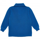 Bluză din bumbac cu mâneci lungi și logo-ul mărcii, albastru Benetton 214771 4