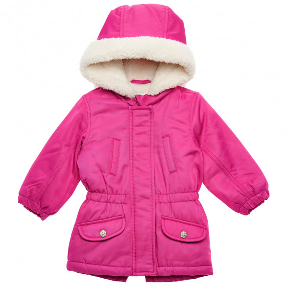 Geacă de iarnă cu glugă pentru bebeluși, roz Benetton 214792 