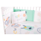 Set de lenjerie de pat pentru bebeluși, 6 părți, 60x120 cm., New Friends Kikkaboo 215020 2