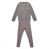 Pijamale cu imprimeu stele gri și roz KIABI 215540 
