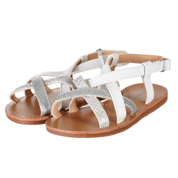 Sandale cu margini de brocart, alb KIABI 215574 