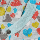 Hanorac cu imprimeu inimă pentru bebeluși, albastru deschis Boboli 215624 3