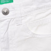 Pantaloni scurți din bumbac, albi Benetton 215681 2