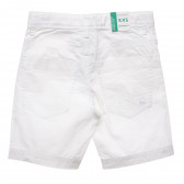 Pantaloni scurți din bumbac, albi Benetton 215683 4