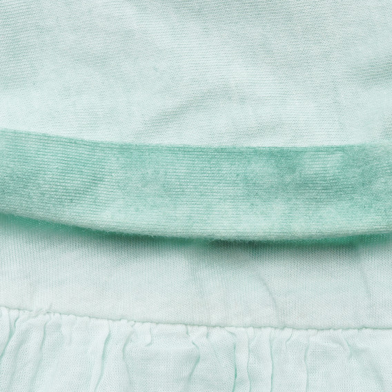 Rochie din bumbac cu talie elastică, culoarea mentă Benetton 215693 2