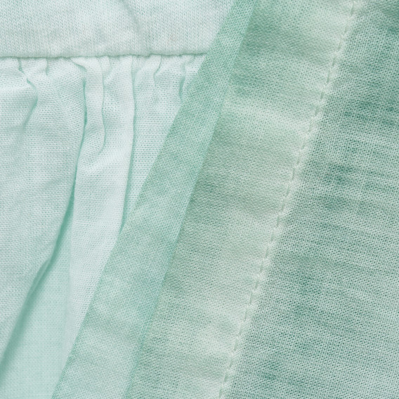 Rochie din bumbac cu talie elastică, culoarea mentă Benetton 215694 3