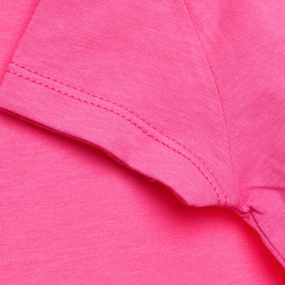 Tricou din bumbac cu inimă, roz Benetton 215705 3