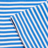 Bluză din bumbac cu mâneci scurte și sigla mărcii, alb și albastru Benetton 215769 3