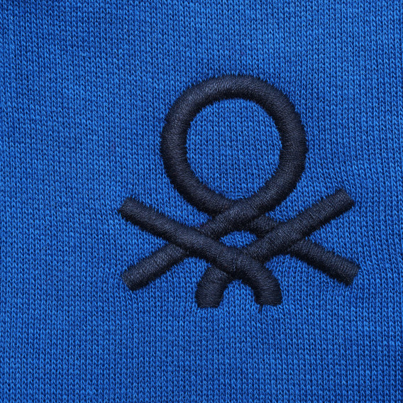 Hanorac din bumbac cu logo brodat pentru băieței, albastru Benetton 215776 2
