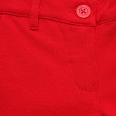 Pantaloni elastici cu buzunare decorative, roșii Benetton 215792 2