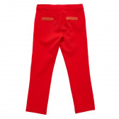 Pantaloni elastici cu buzunare decorative, roșii Benetton 215794 4