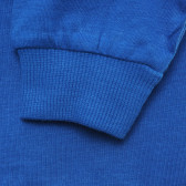 Bluză din bumbac cu mâneci lungi și inscripția Enjoyed, albastră Benetton 215805 3