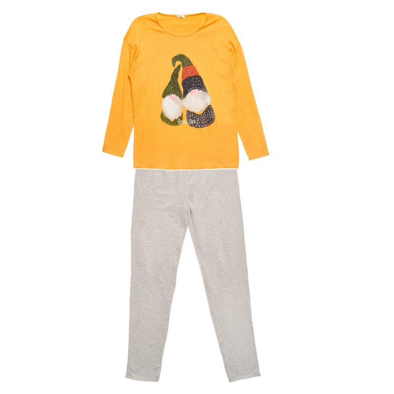 Pijamale în galben și gri  215807