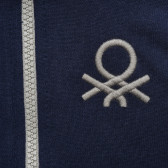 Hanorac din bumbac cu logo brodat, albastru închis Benetton 215917 2