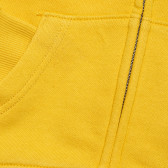 Hanorac din bumbac cu inscripție pentru bebeluși, galben Benetton 215934 3