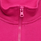 Hanorac din bumbac cu logo inscripționat, roz Benetton 215946 2