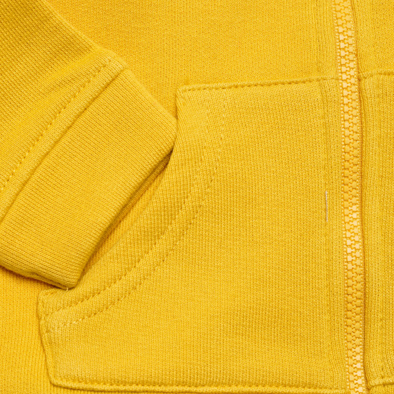 Hanorac din bumbac cu logo inscripționat, pentru bebeluși, galben Benetton 215971 3