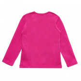 Bluză din bumbac cu inscripție logo, roz Benetton 215990 4