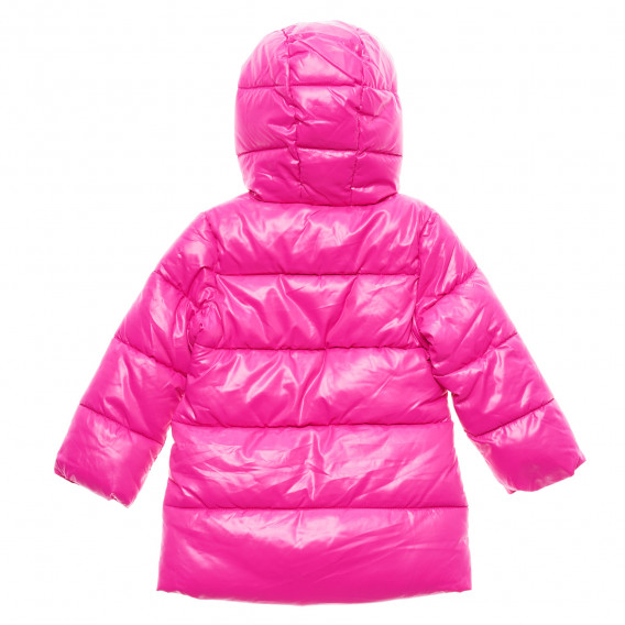 Geacă de iarnă cu glugă pentru fetițe, roz Benetton 216066 4
