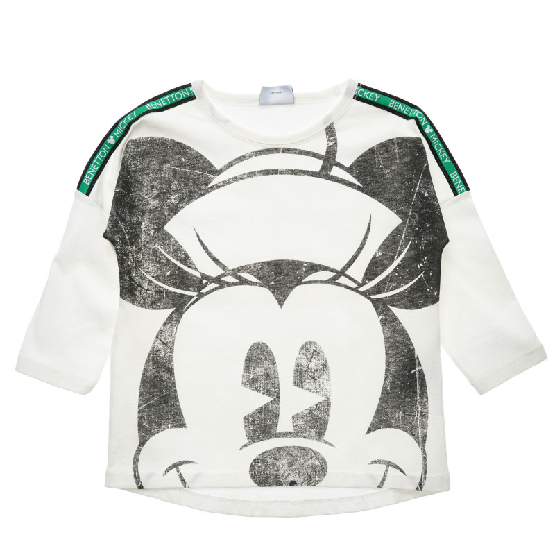 Bluză din bumbac cu Mickey Mouse, albă  216115