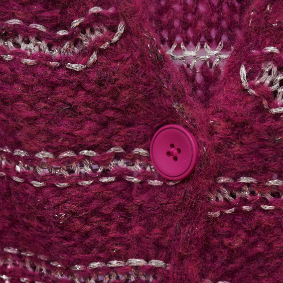 Cardigan tricotat cu fire argintii, violet Benetton 216128 2