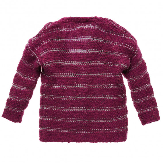 Cardigan tricotat cu fire argintii, violet Benetton 216130 4