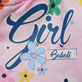 Hanorac de bumbac cu glugă și imprimeu floral pentru fete, roz Boboli 216174 6