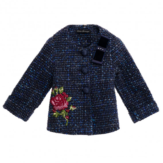 Palton de iarnă cu trandafir brodat pentru fete Picolla Speranza 216336 3