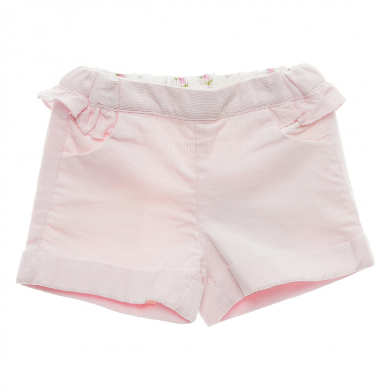 Pantaloni roz, cu volane la buzunare, pentru fetiță  216357