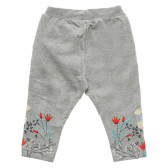 Pantaloni gri din bumbac, cu broderie florală, pentru fetițe Name it 216368 5