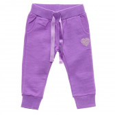 2 perechi de pantaloni din bumbac sport cu inima pentru fete violet și negru Chicco 216631 2