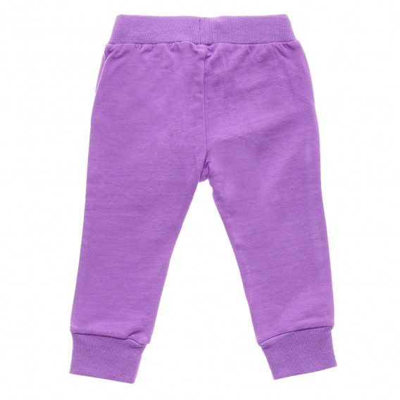 2 perechi de pantaloni din bumbac sport cu inima pentru fete violet și negru Chicco 216634 5