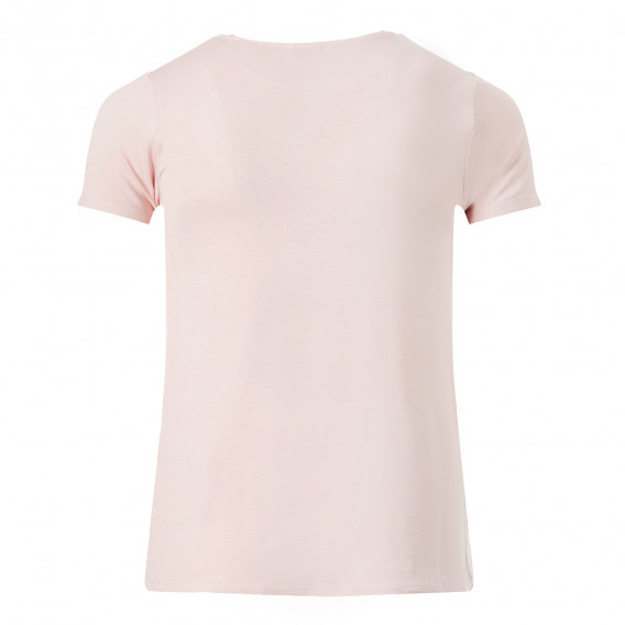 Bluză roz  din bumbac, cu mâneci scurte și imprimeu, pentru fete Guess 216654 4