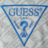 Bluză gri cu mâneci scurte din bumbac, cu imprimeu grafic, pentru băieți Guess 216657 2