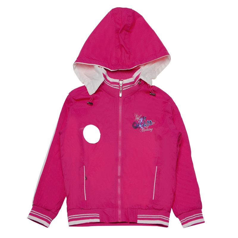 Jacheta cu margini pentru fete, roz  216862