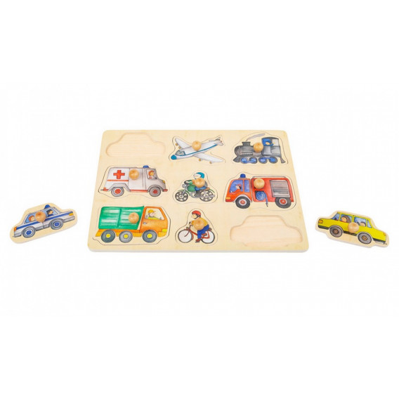 Puzzle vehicul din lemn din 9 piese Small Foot 216895 2