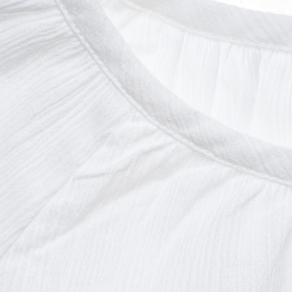 Bluză albă din bumbac cu mâneci lungi, pentru fete Benetton 216905 2