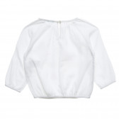 Bluză albă din bumbac cu mâneci lungi, pentru fete Benetton 216907 4