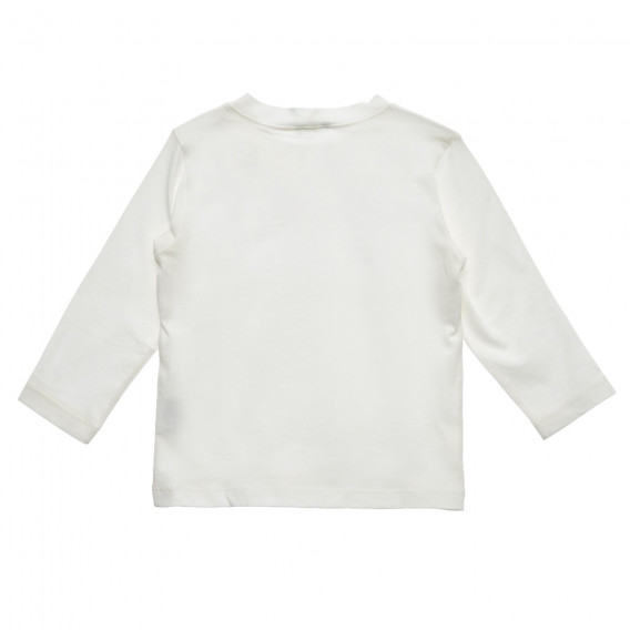 Bluză albă cu bretele decorative și papion pentru bebeluși Benetton 216915 4
