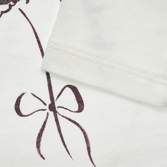 Bluză albă din bumbac cu motive florale pentru bebeluși Benetton 216922 3